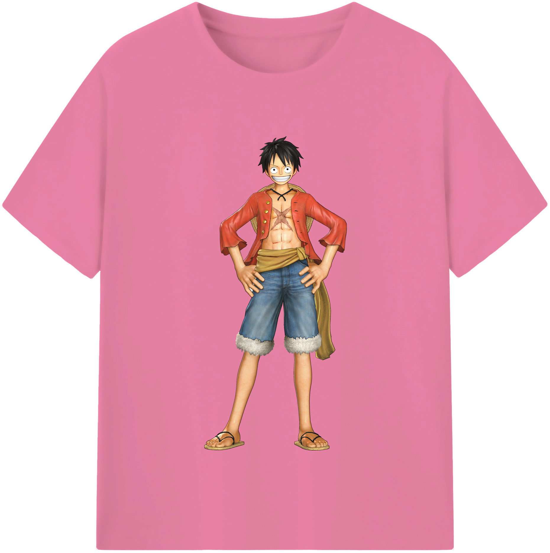 ワンピース モンキー・D・ルフィ ONE PIECE Monkey D. Luffy 綿100％半袖Tシャツ（フロントプリント）